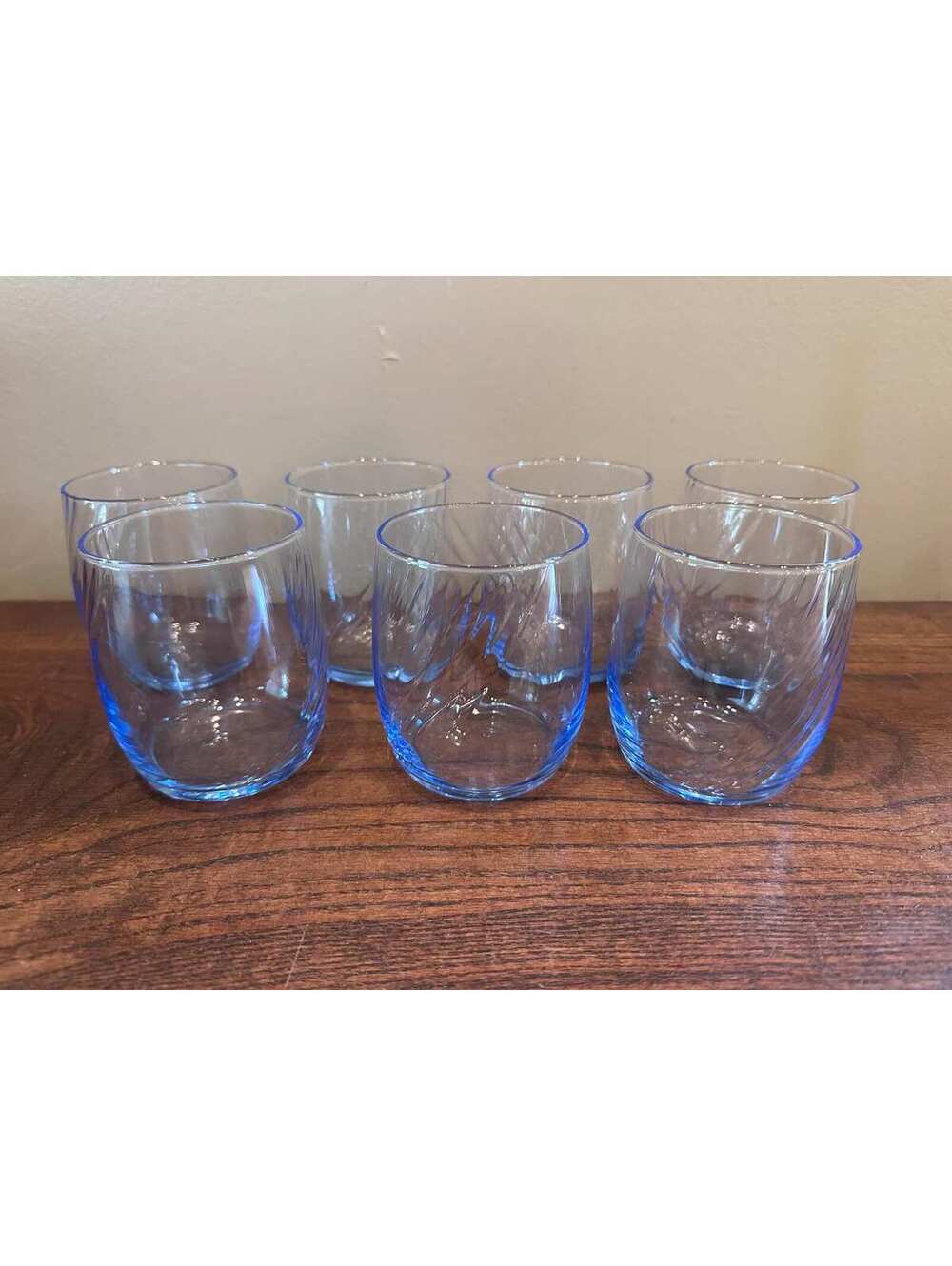 Vintage Libbey Misty Blue Lowball Tumbler Glasses Set of 7